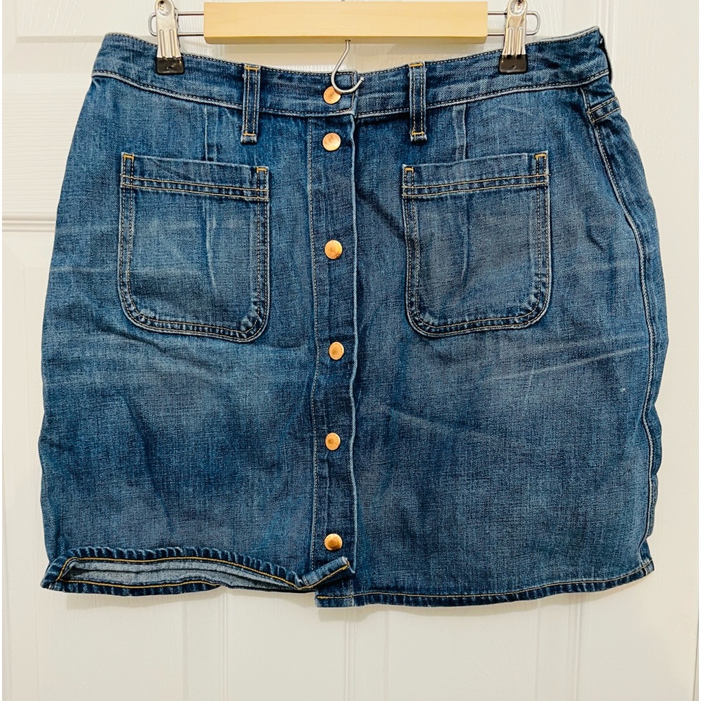 rag & bone Button Denim Skirt
